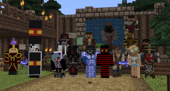 the ancient world minecraft server community get together after a server meeting for a photo