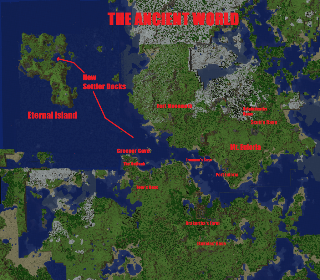 map render of the ancient world one of the oldest minecraft worlds 2011