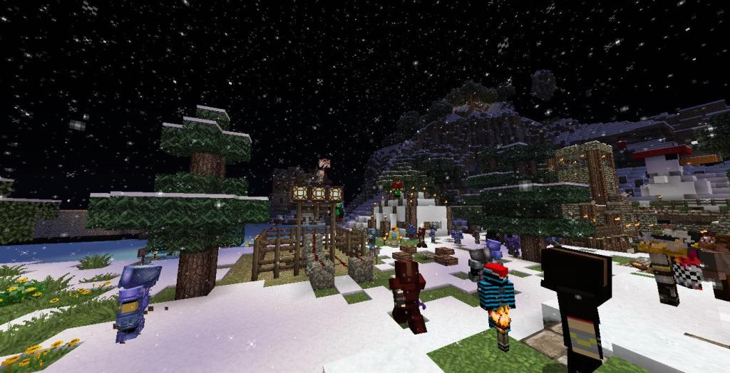 gathering around waiting for the tnt-fireworks at the christmas 2012 party on dagon fel